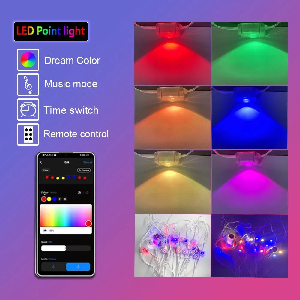 MIMIRGB Eaves Outdoor LED String Lights With App Control