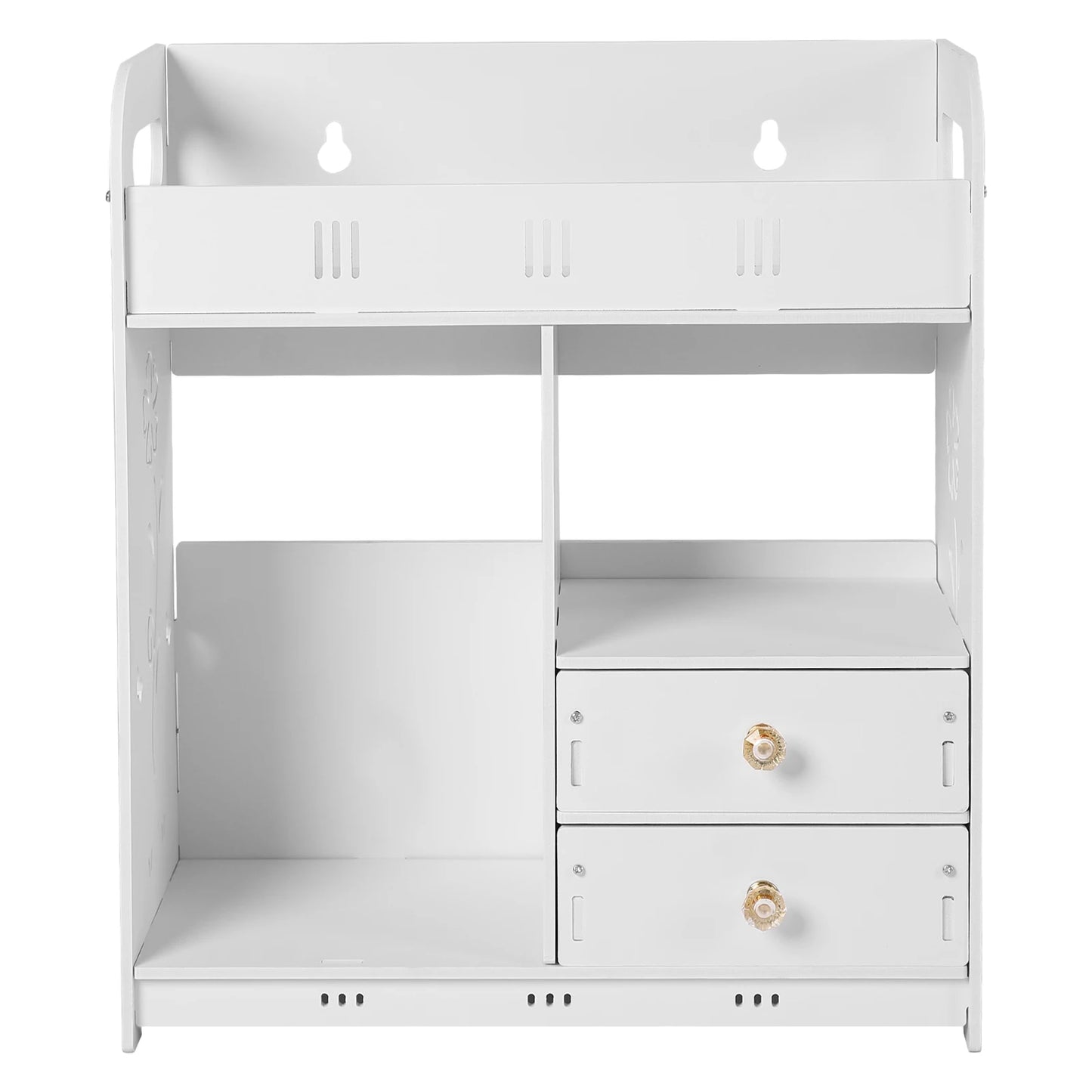 Wall Mounted Cabinet With 2 Drawers Bathroom Organizer