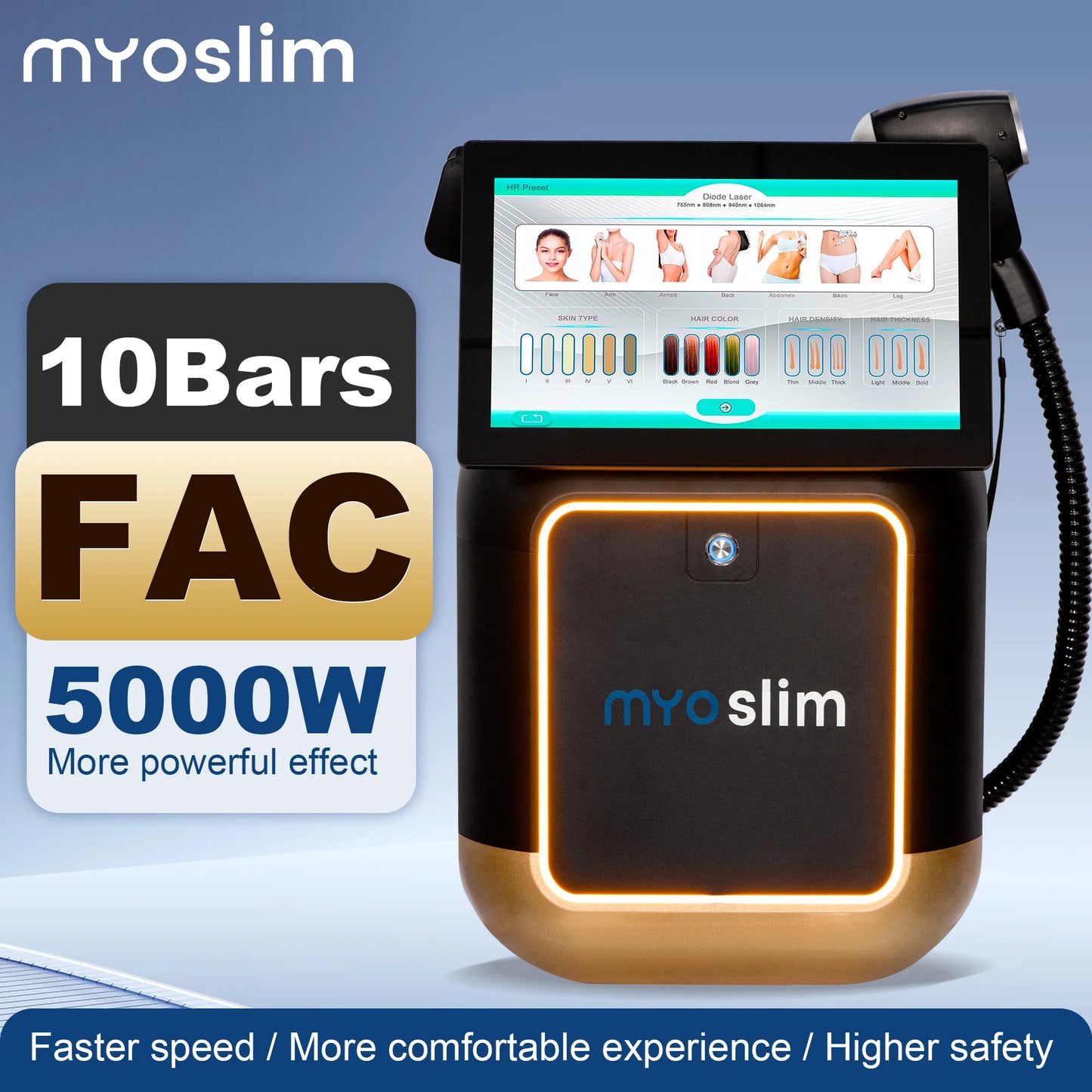 MYOSLIM Soprano Diode Hair Removal Laser 755 808 940 1064