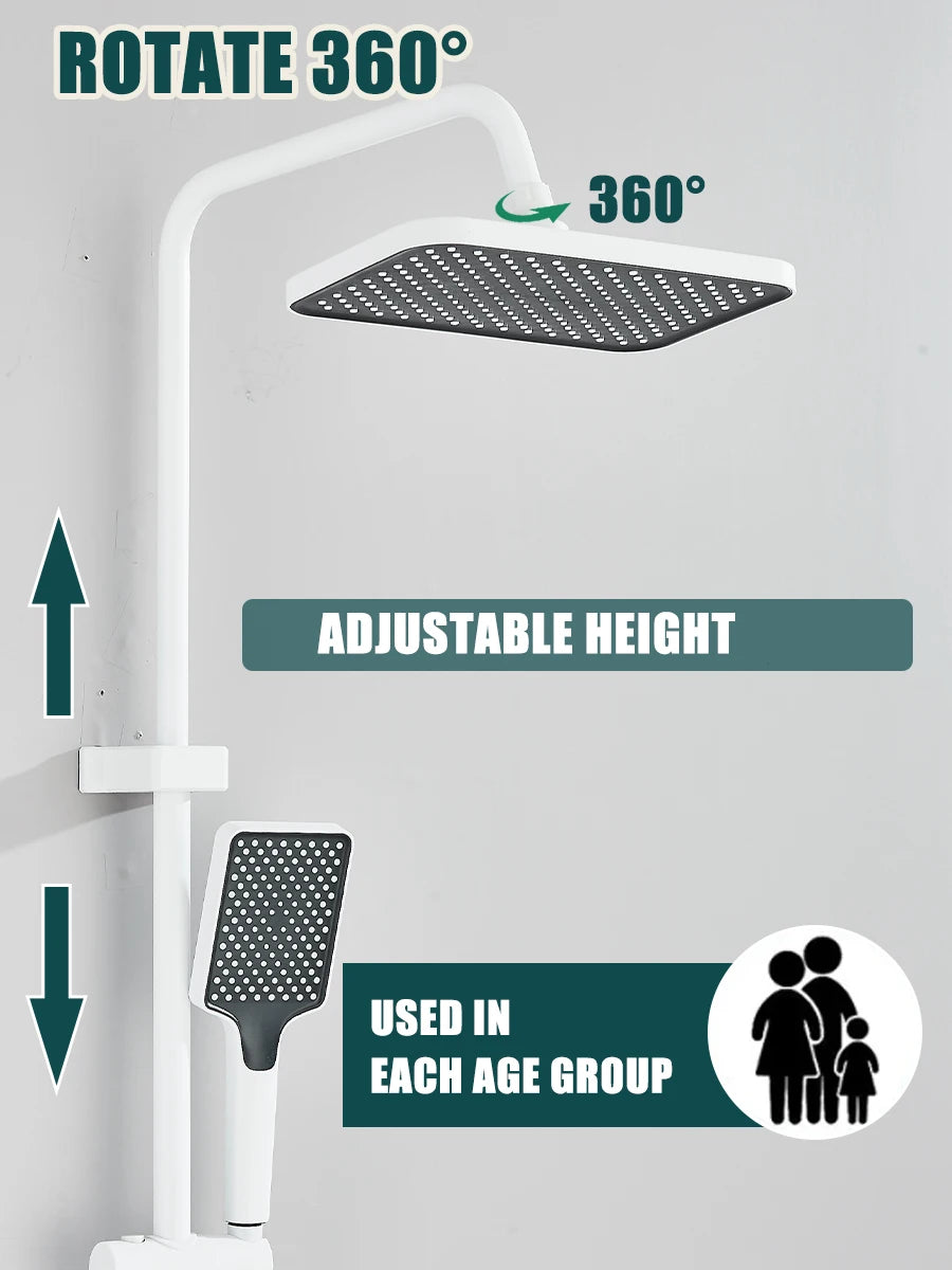 Onyzpily Shower Faucet Set With 4-Way Rainfall System