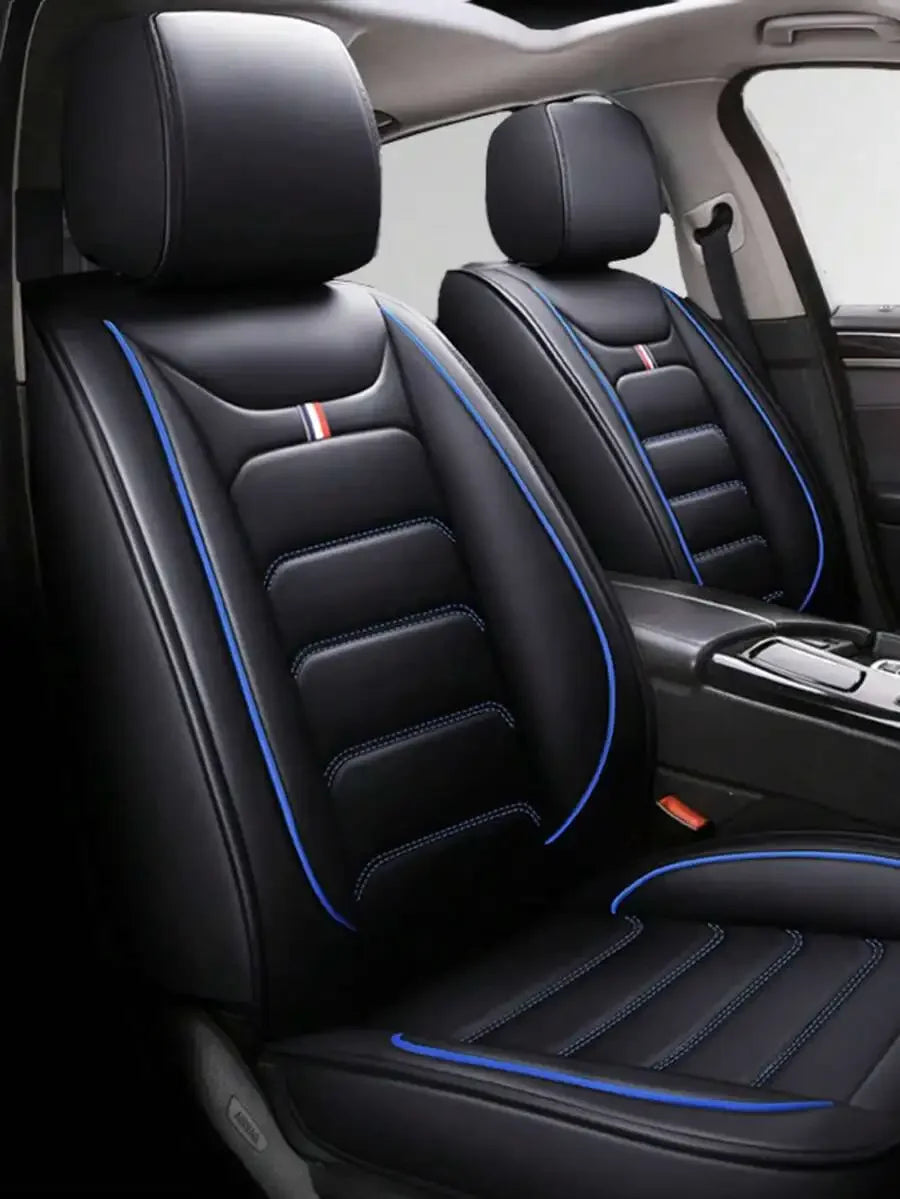 Universal PU Leatherette Car Seat Covers With Neck Lumbar Pillows