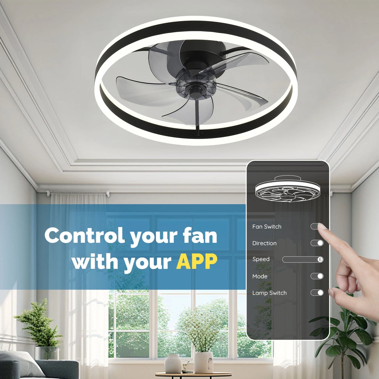 Orison Ceiling Fan With Remote Control LED Dimmable Indoor