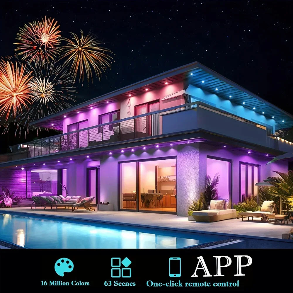 MIMIRGB Eaves Outdoor LED String Lights With App Control