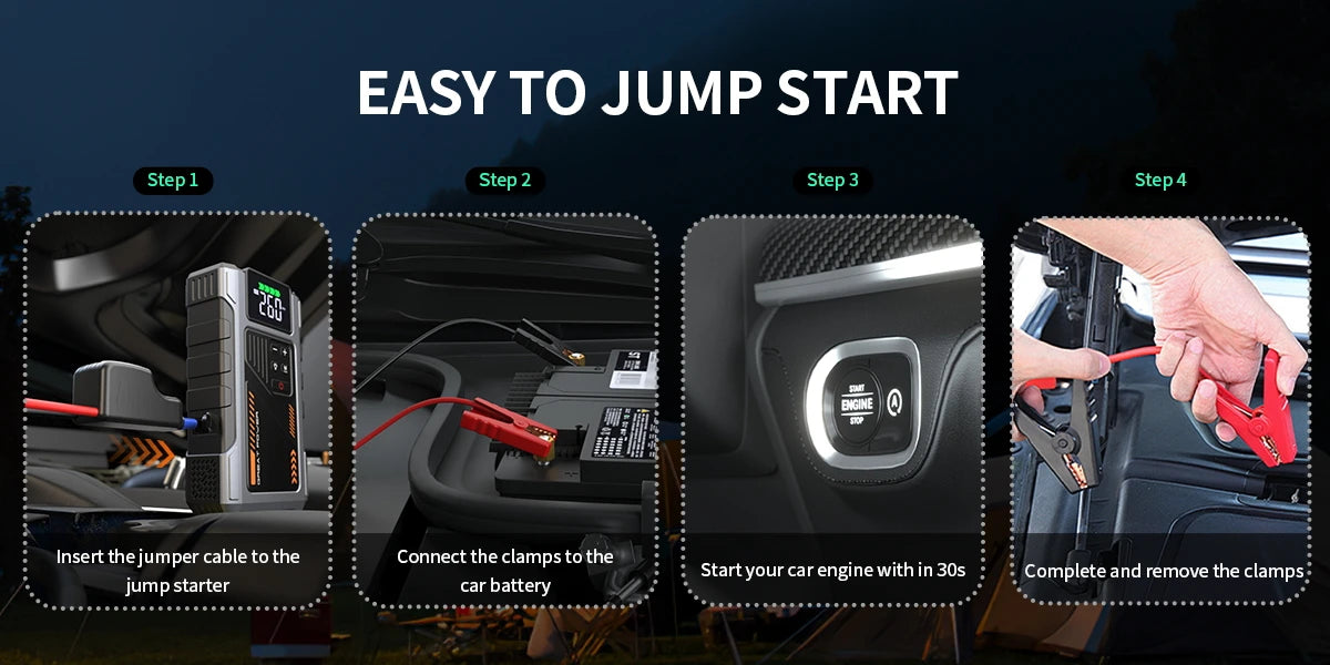 Geeneu Portable Jump Starter With Air Compressor 3000A Peak