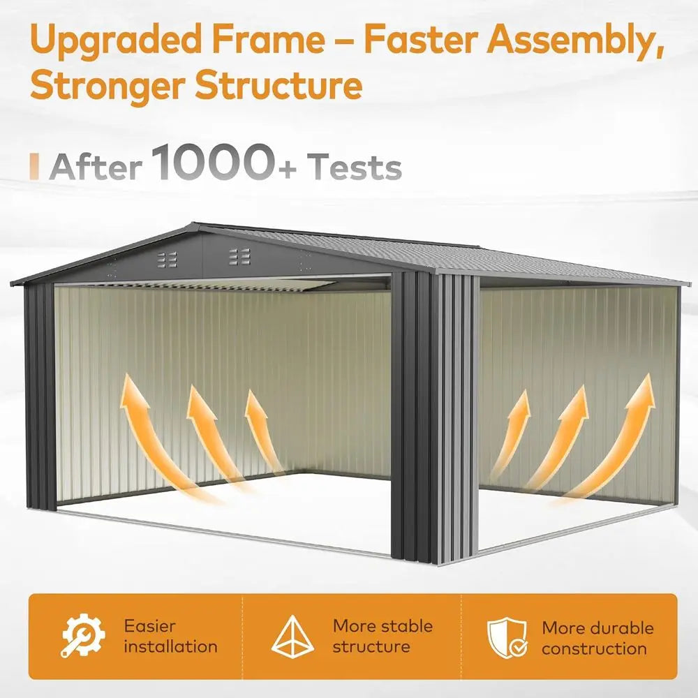 Durable Outdoor Metal Storage Shed With Door And Lock