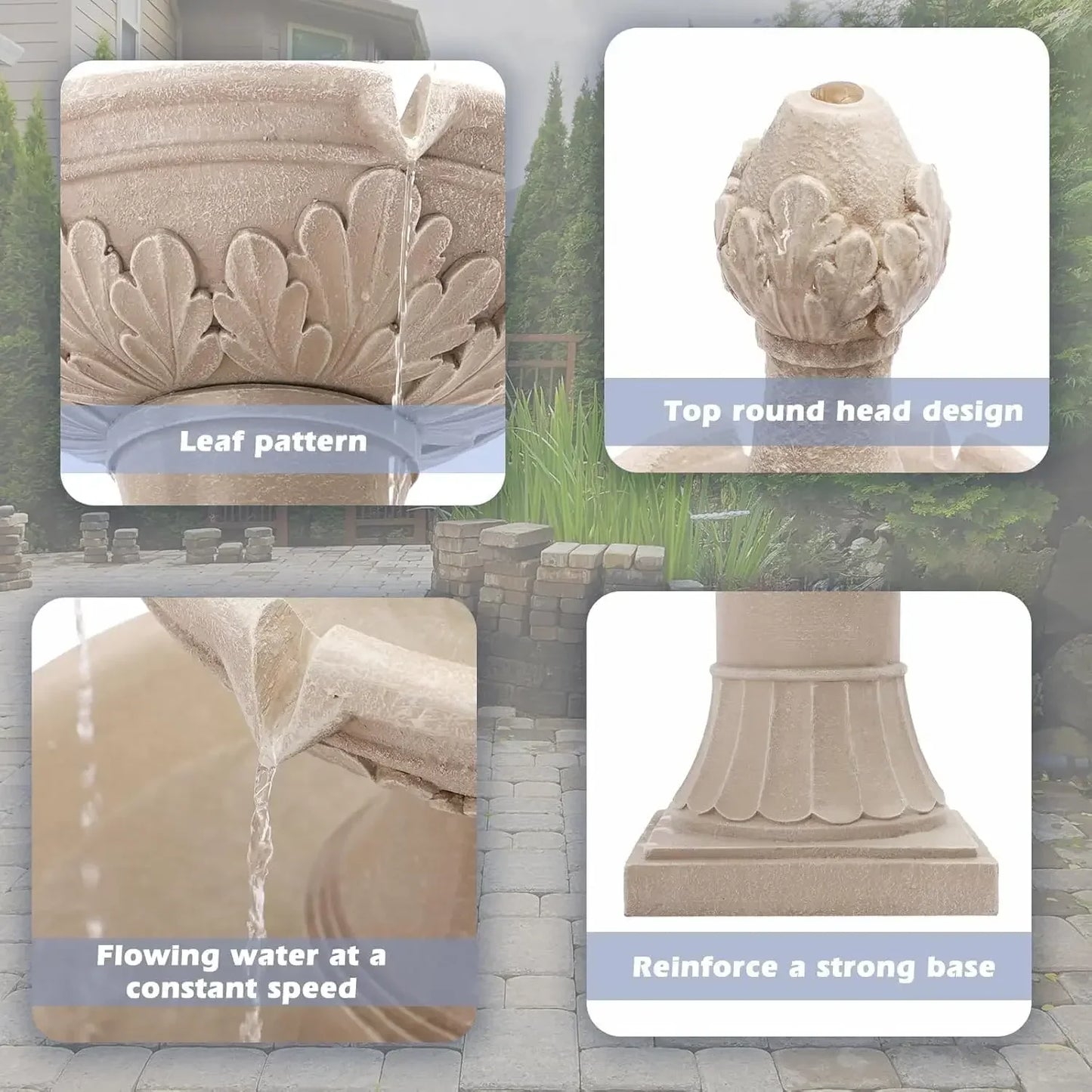 Outdoor 3 Tier Pineapple Top Floor Waterfall Fountain With Pump