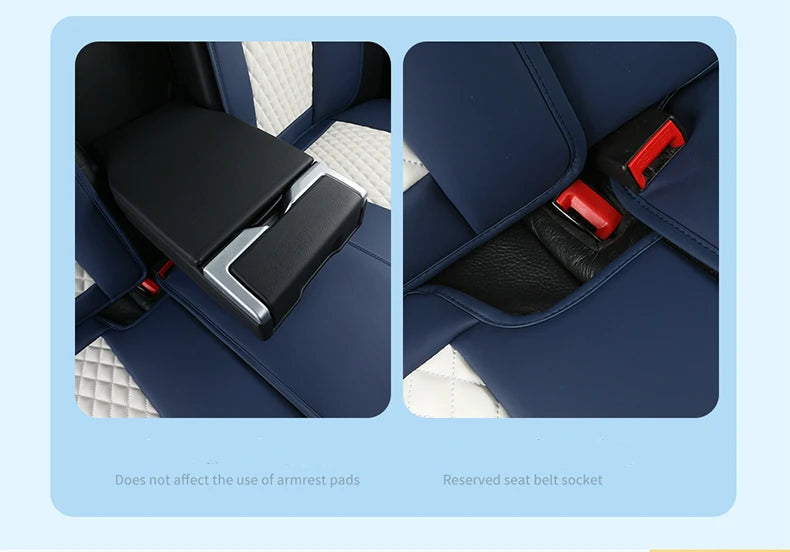 Universal Car Seat Covers Durable Synthetic Leather Front And Rear