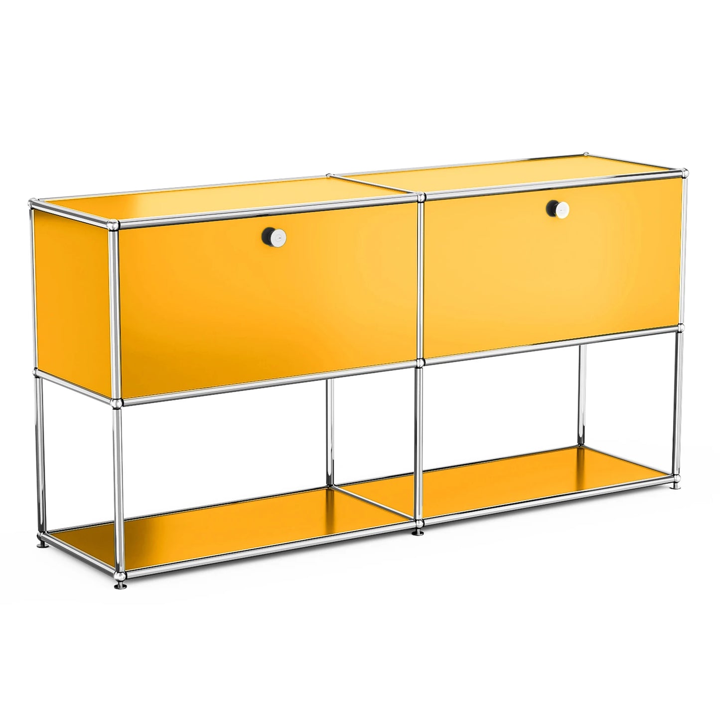 Stainless Steel Storage Cabinet Sideboard With Metal Shelves Living Room