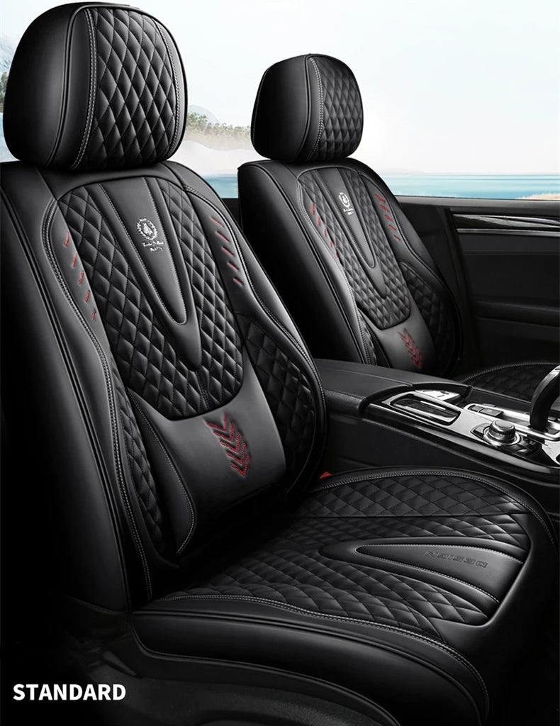 Universal Car Seat Covers Durable Synthetic Leather Front And Rear