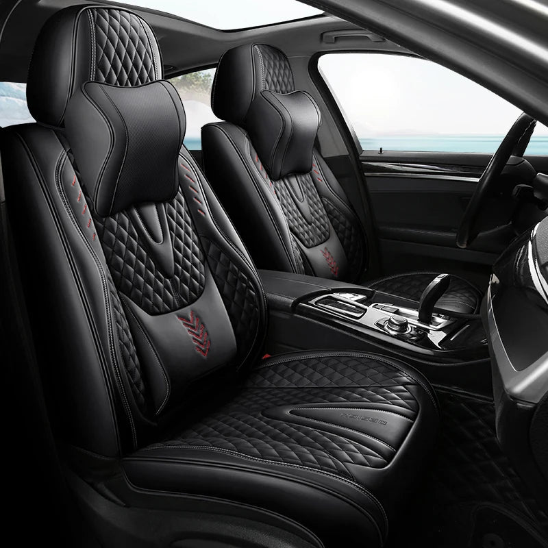 Universal Car Seat Covers Durable Synthetic Leather Front And Rear