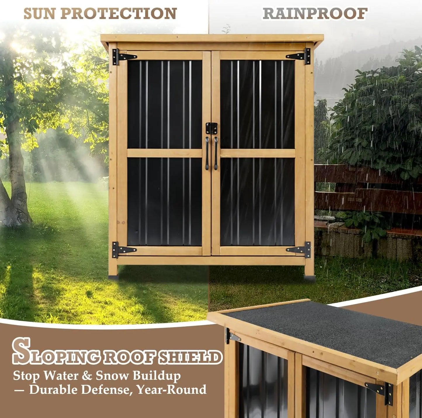 PetsCosset Outdoor Storage Shed For Garden Tools And Supplies