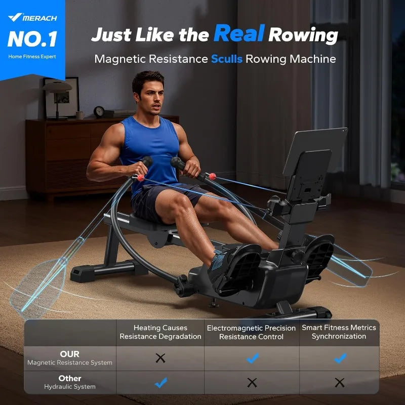 Merach Rowing Machine Magnetic 16 Level Resistance Ultra Quiet