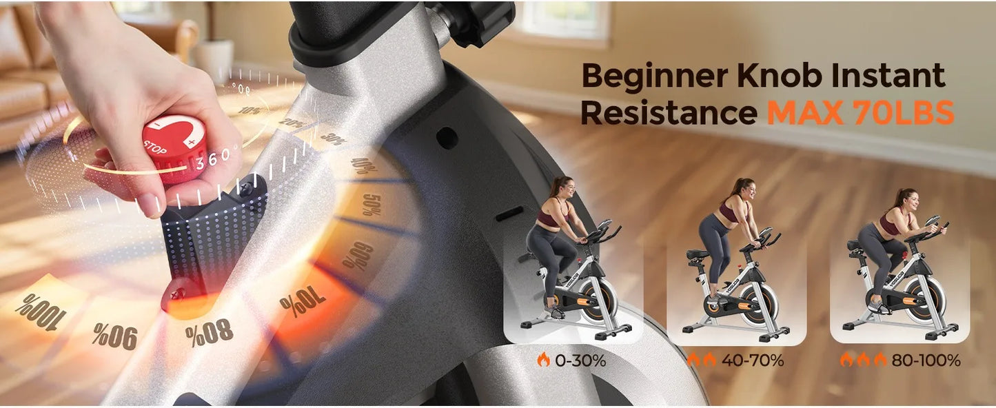 YOSUDA Magnetic Indoor Exercise Bike With App Control
