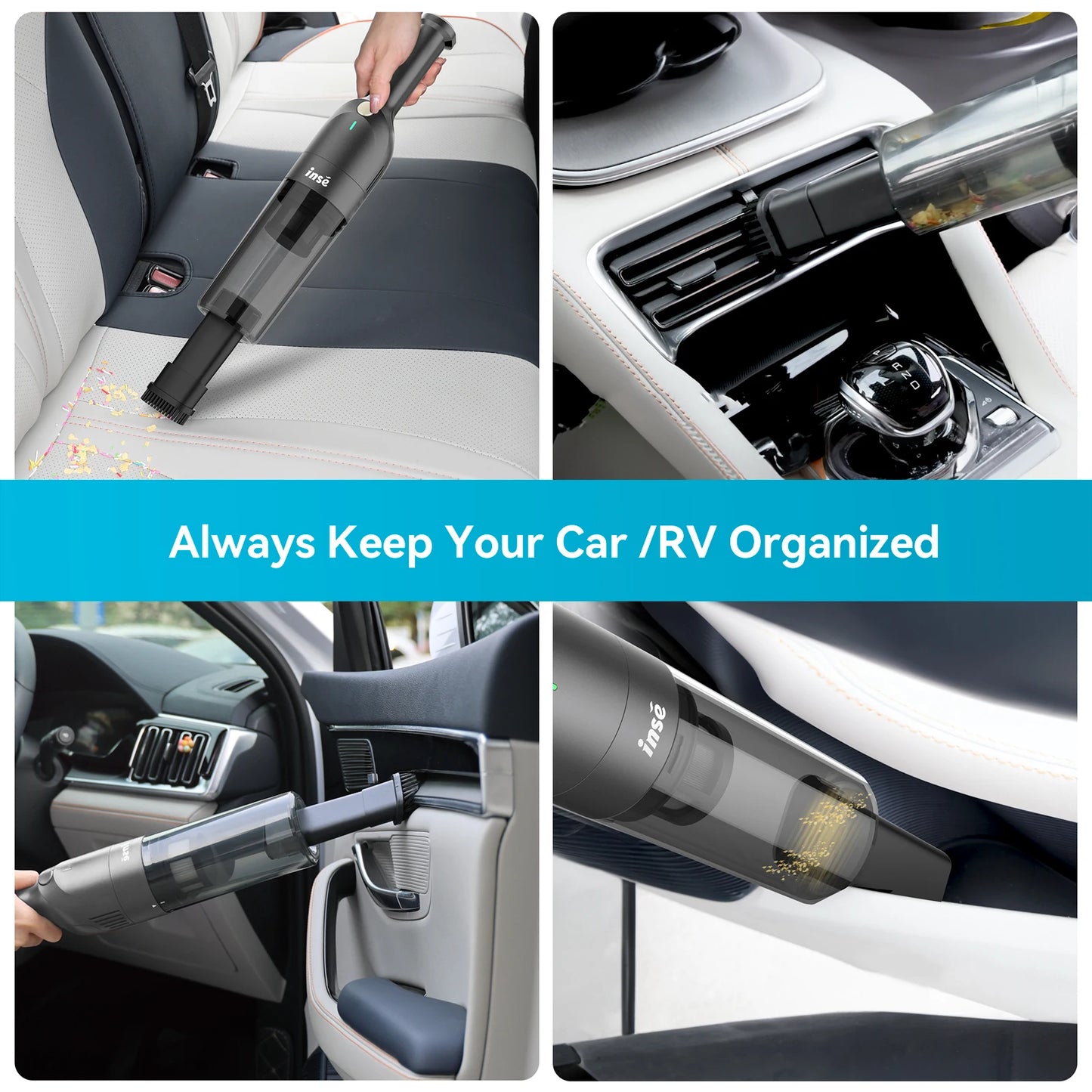 INSE H1 Portable Car Vacuum Cleaner With Two Modes, Wireless