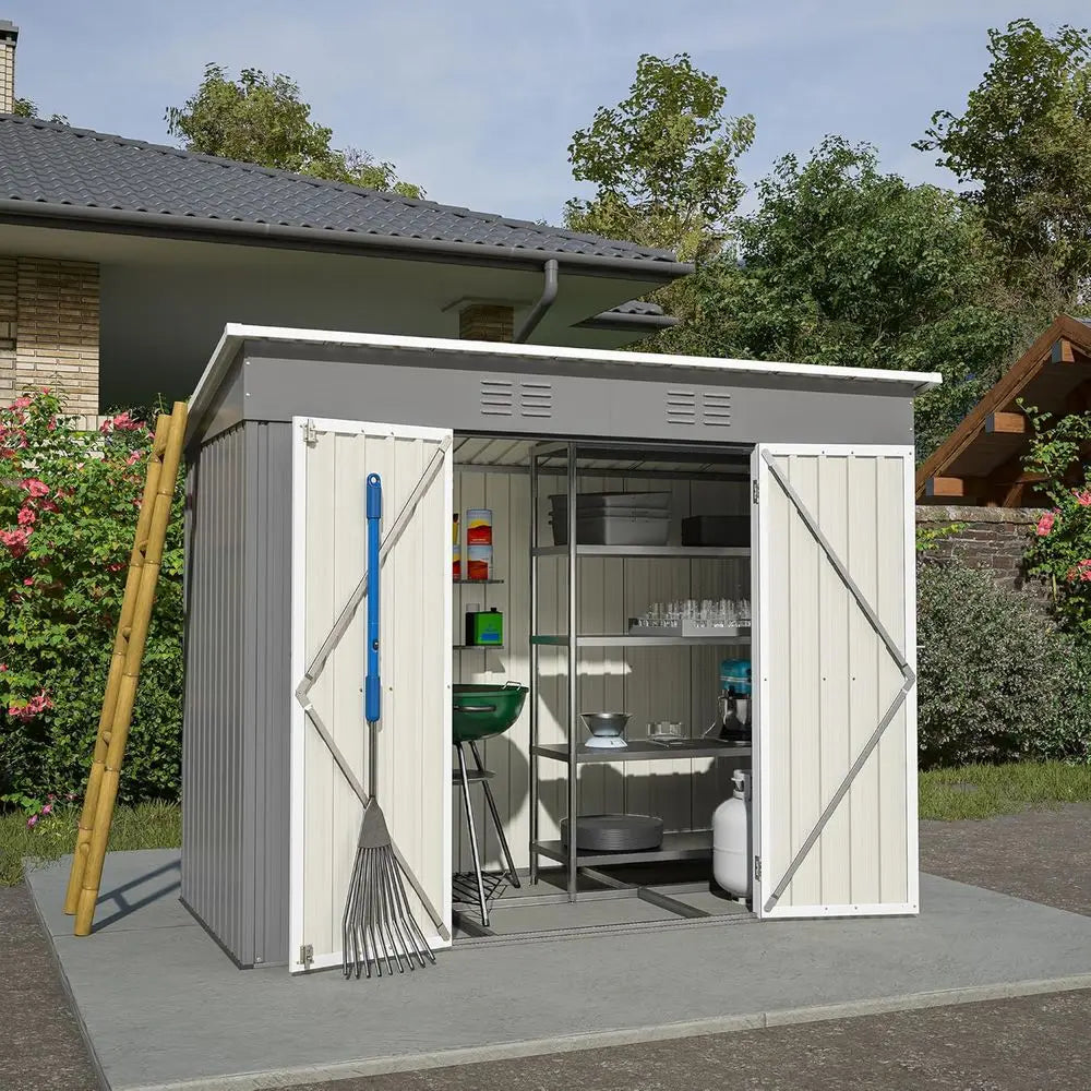 Galvanized Steel Outdoor Storage Shed For Backyard Garden