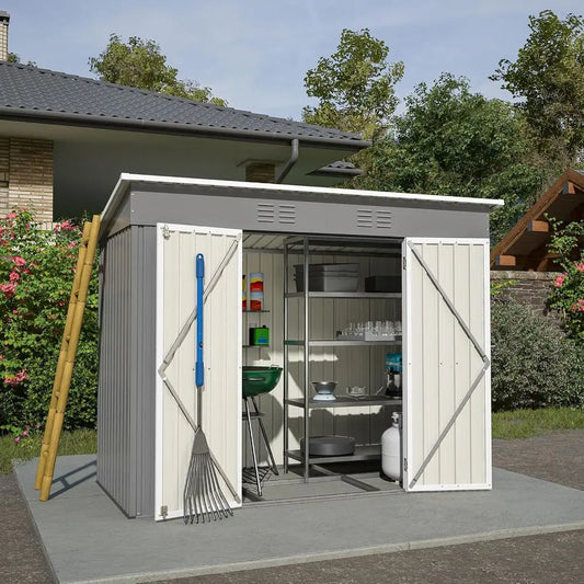Galvanized Steel Outdoor Storage Shed For Backyard Garden