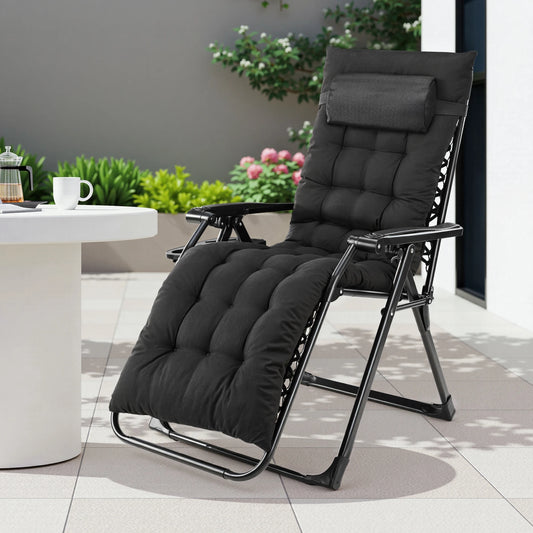 JHK Zero Gravity Recliner Outdoor Patio Lounge Chair With Cupholder