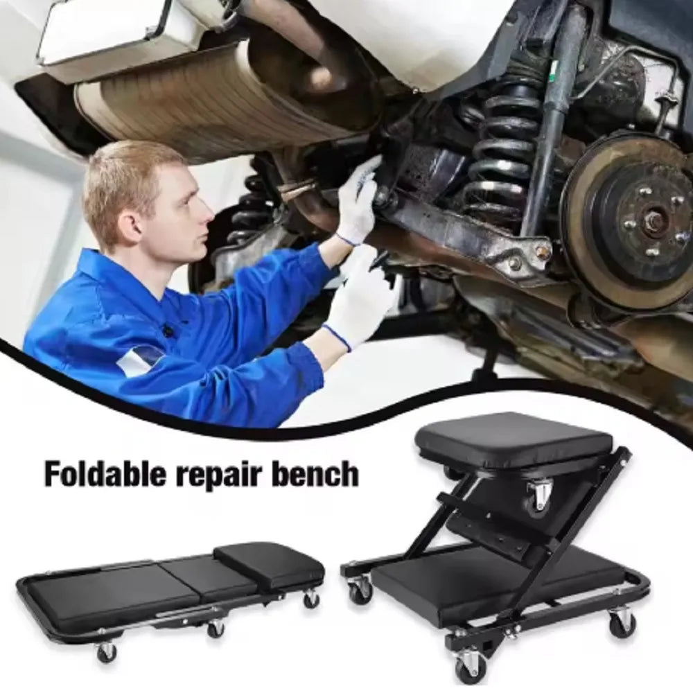 2-In-1 Folding Mechanic Stool Creeper Seat For Garage