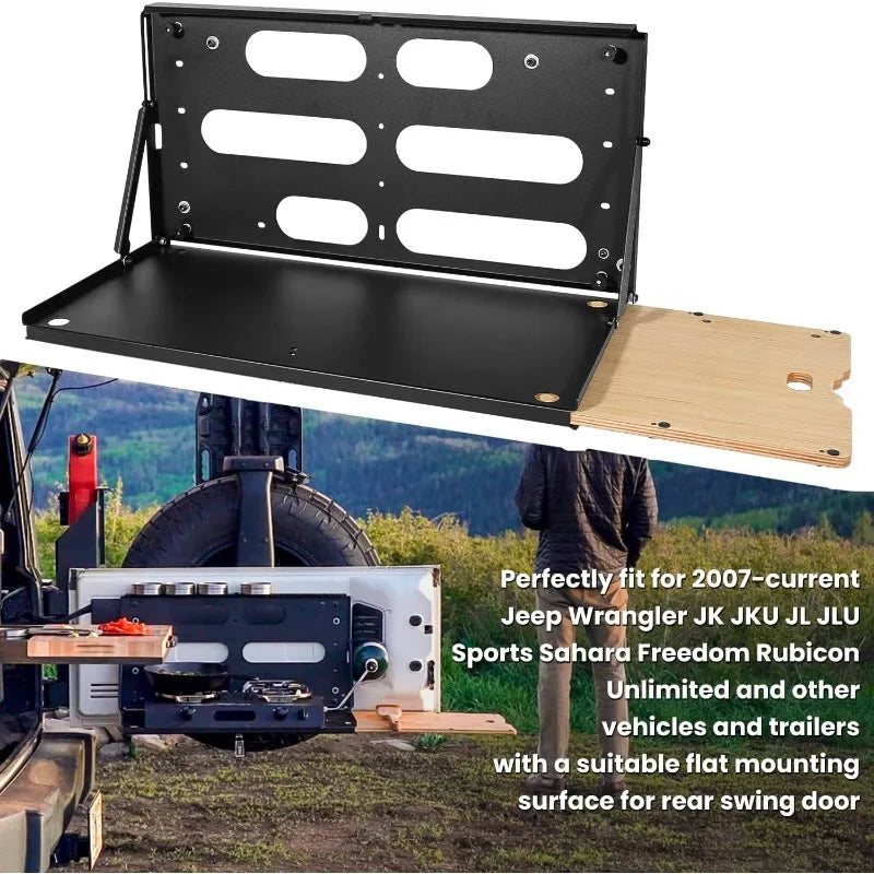 Drop Down Tailgate Table For Jeep Wrangler Rear Door Foldable