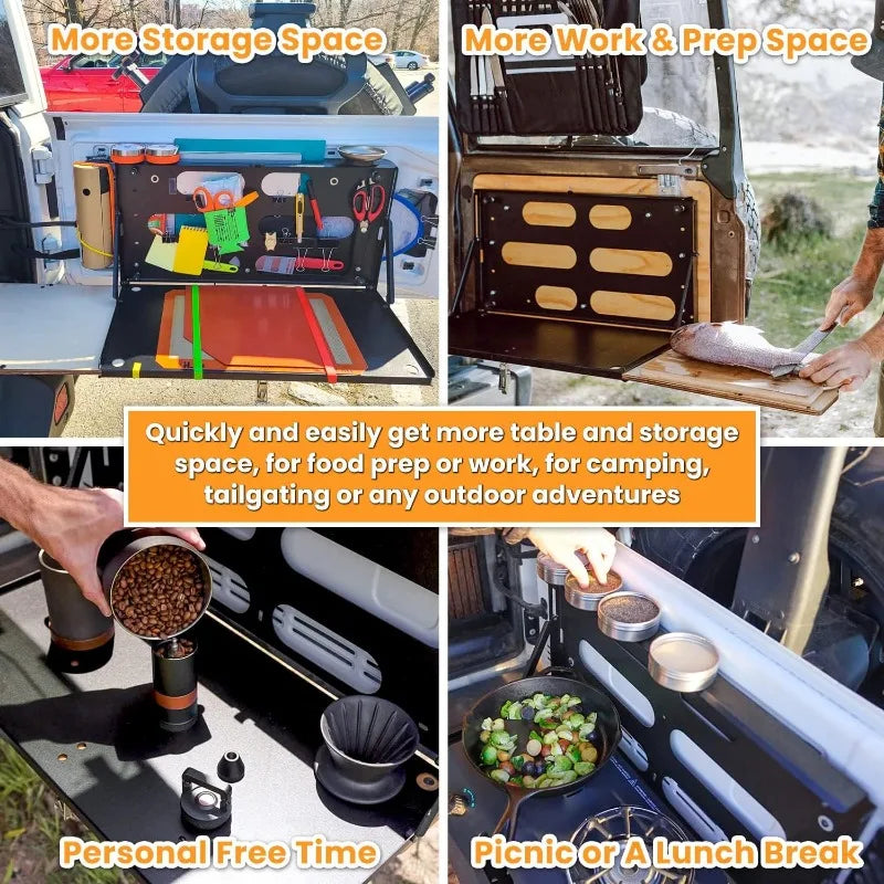 Drop Down Tailgate Table For Jeep Wrangler Rear Door Foldable