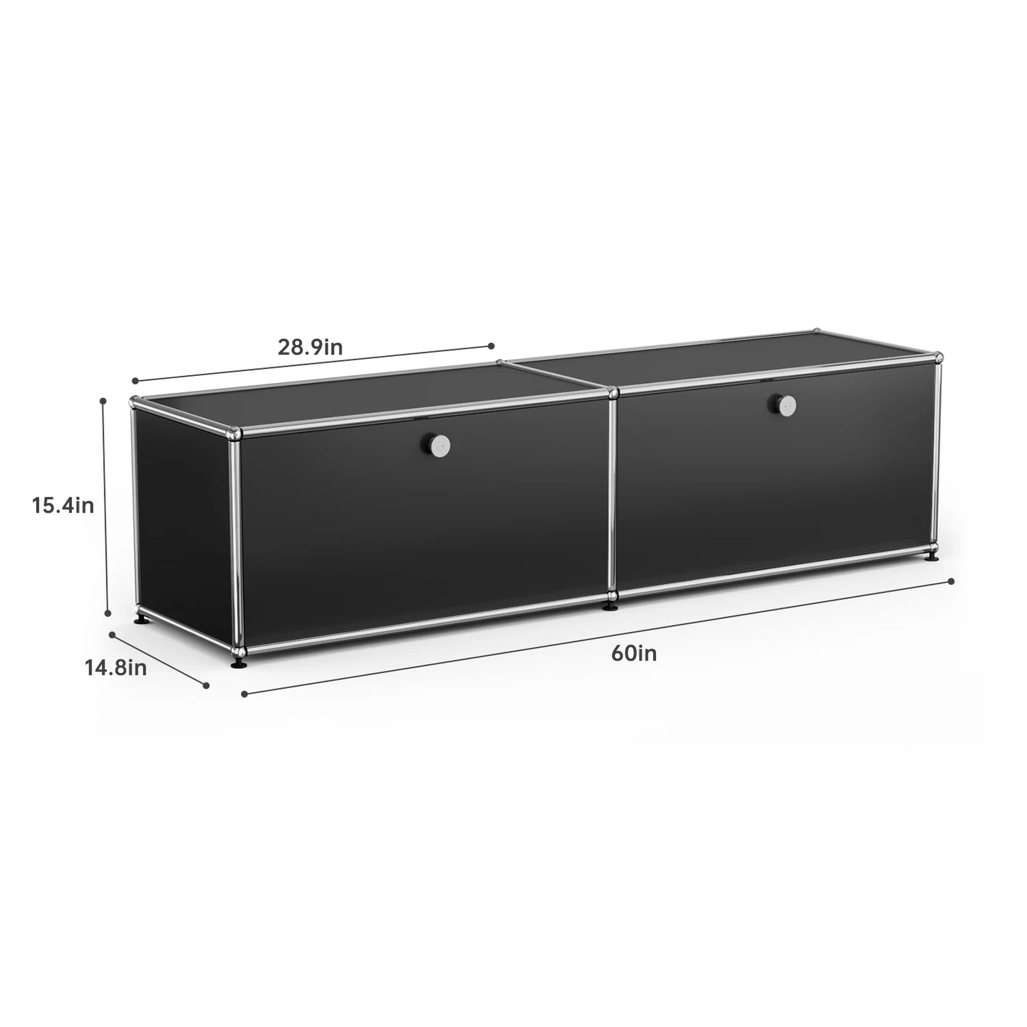 Stainless Steel Storage Cabinet Sideboard With Metal Shelves Living Room