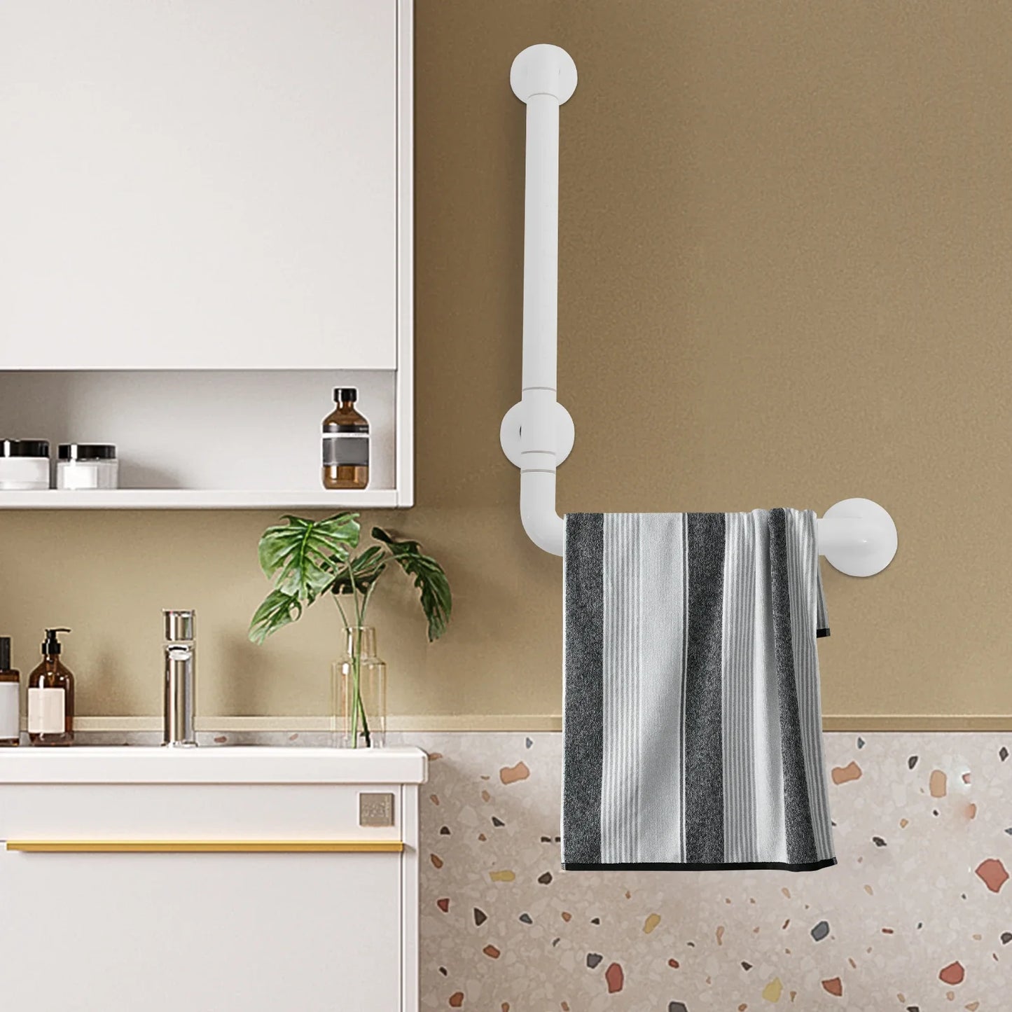 Stainless Steel L Shaped Grab Bar 200kg Capacity Anti Slip