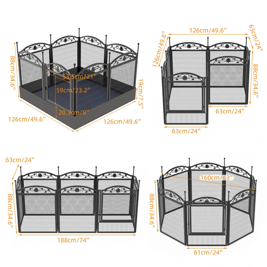 BINGOPAW Heavy Duty Dog Playpen Indoor Outdoor with Waterproof Pad