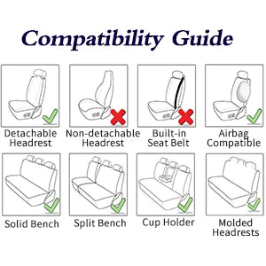Universal Car Seat Covers Durable Synthetic Leather Front And Rear