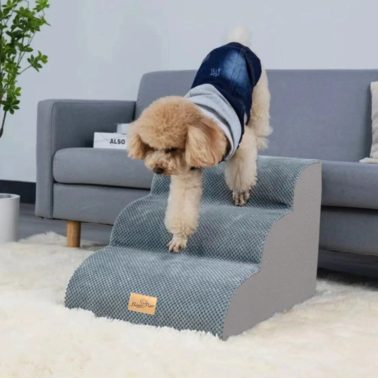 Pet Training Stairs With Removable Cover For Beds And Sofas