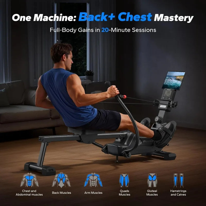 Merach Rowing Machine Magnetic 16 Level Resistance Ultra Quiet