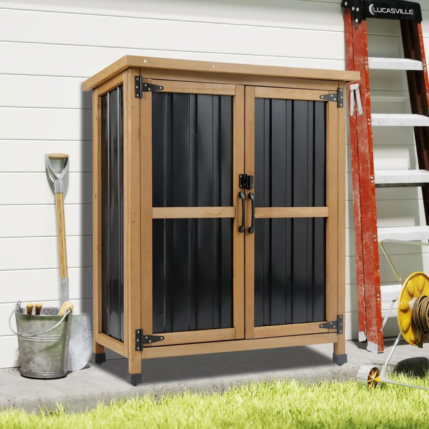 PetsCosset Outdoor Storage Shed For Garden Tools And Supplies