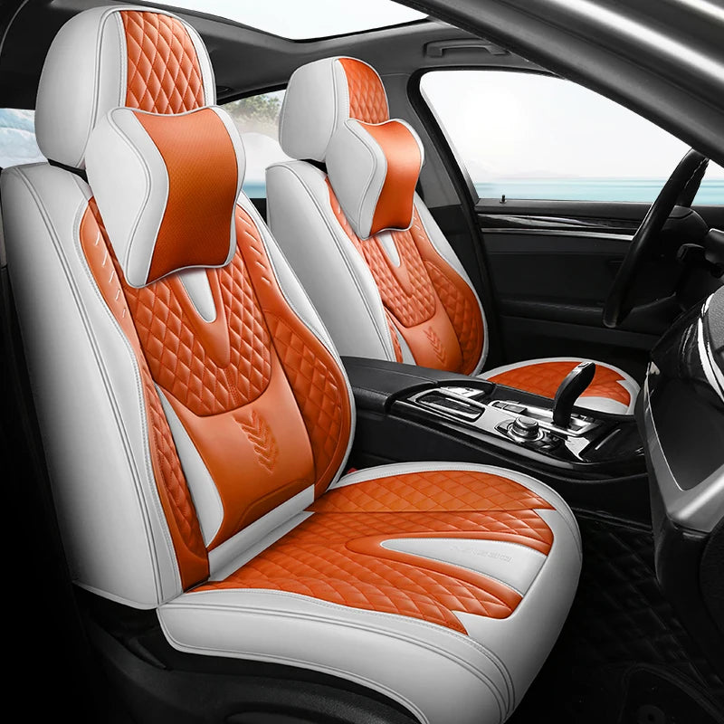 Universal Car Seat Covers Durable Synthetic Leather Front And Rear