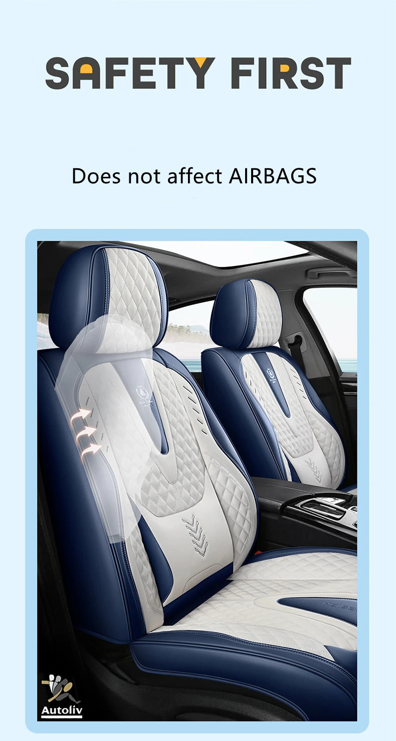 Universal Car Seat Covers Durable Synthetic Leather Front And Rear