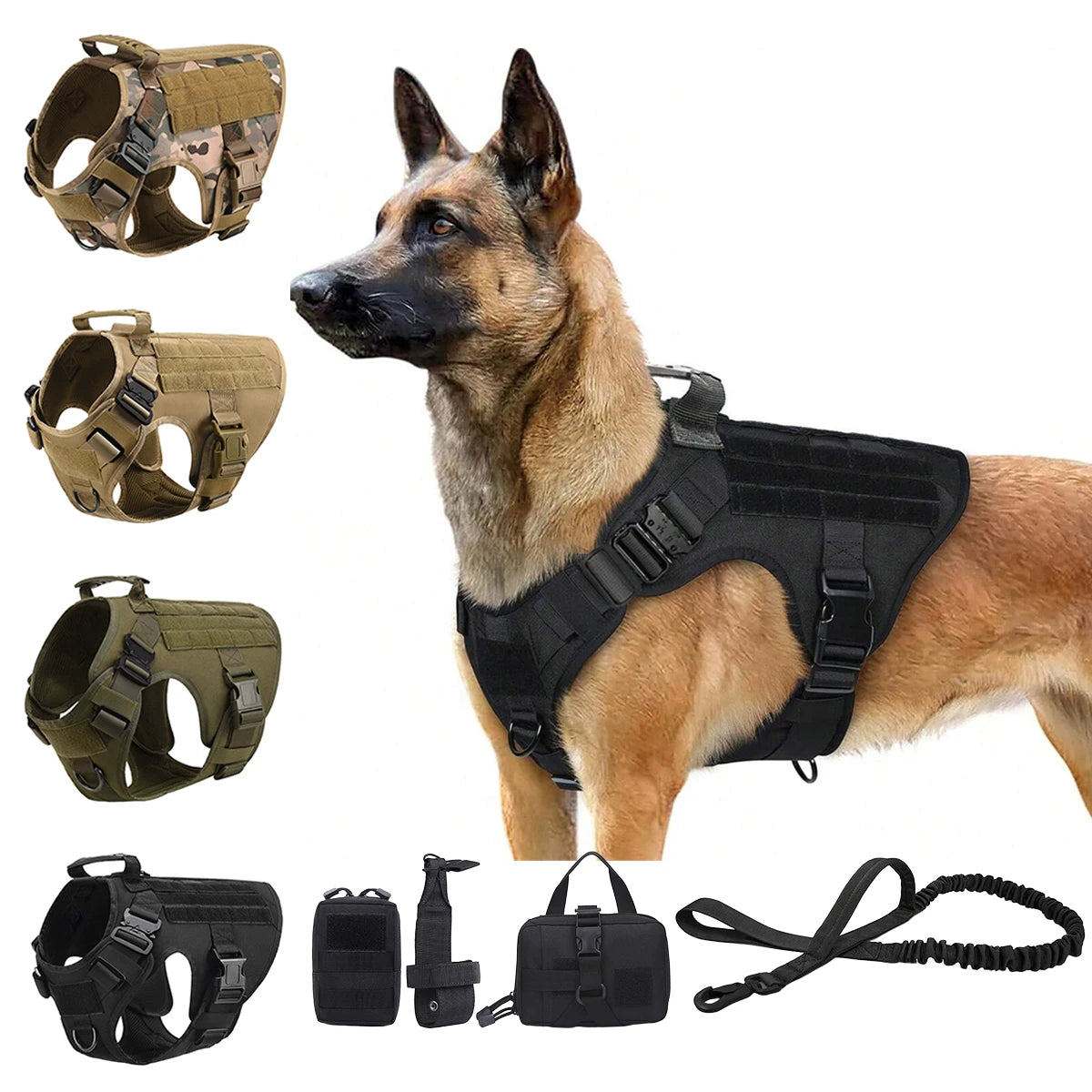 PETRAVEL Tactical Dog Harness Molle Vest With Pouches