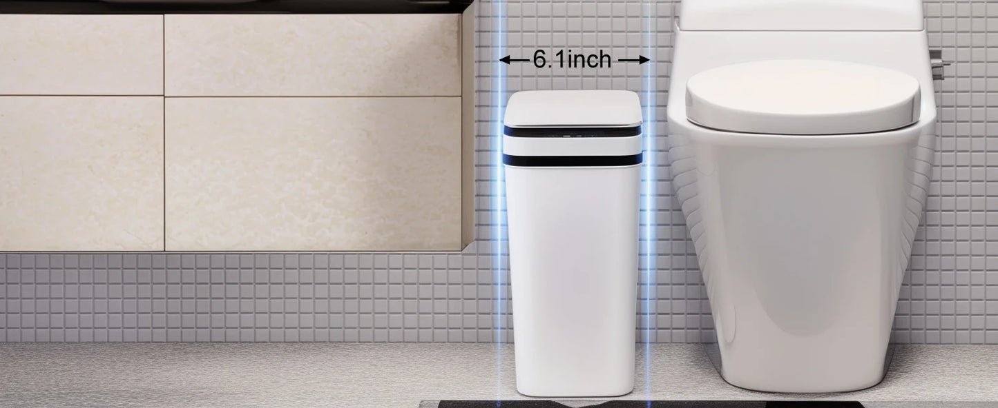 Two Pack Touchless Motion Sensor Trash Cans With Slim Lid