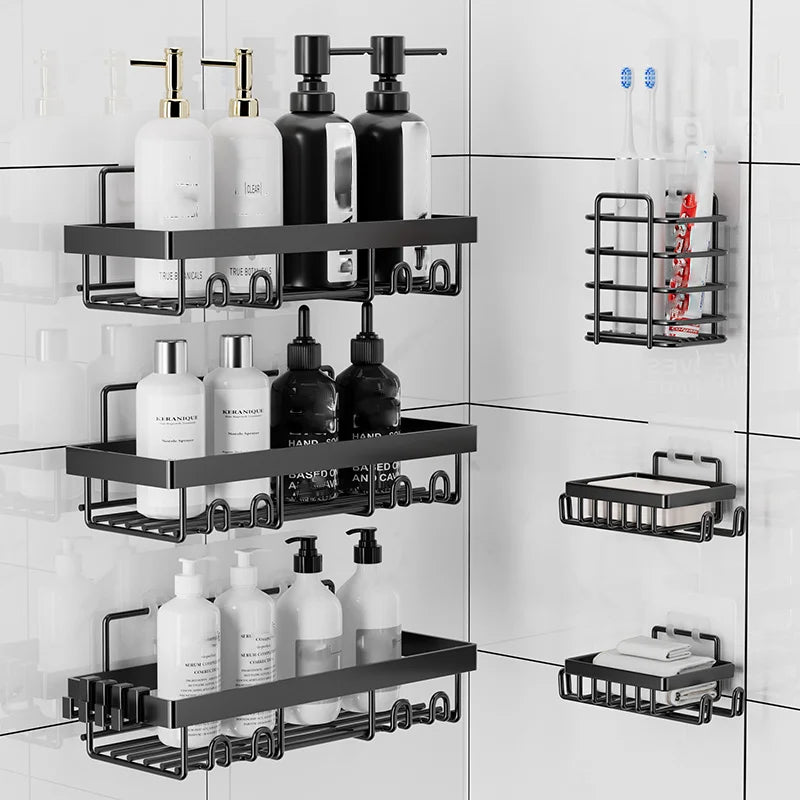 Self Adhesive Shower Caddy Organizer Rack No Drill Bathroom