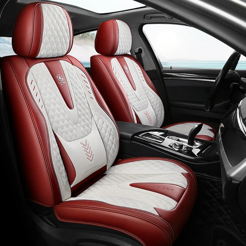 Universal Car Seat Covers Durable Synthetic Leather Front And Rear