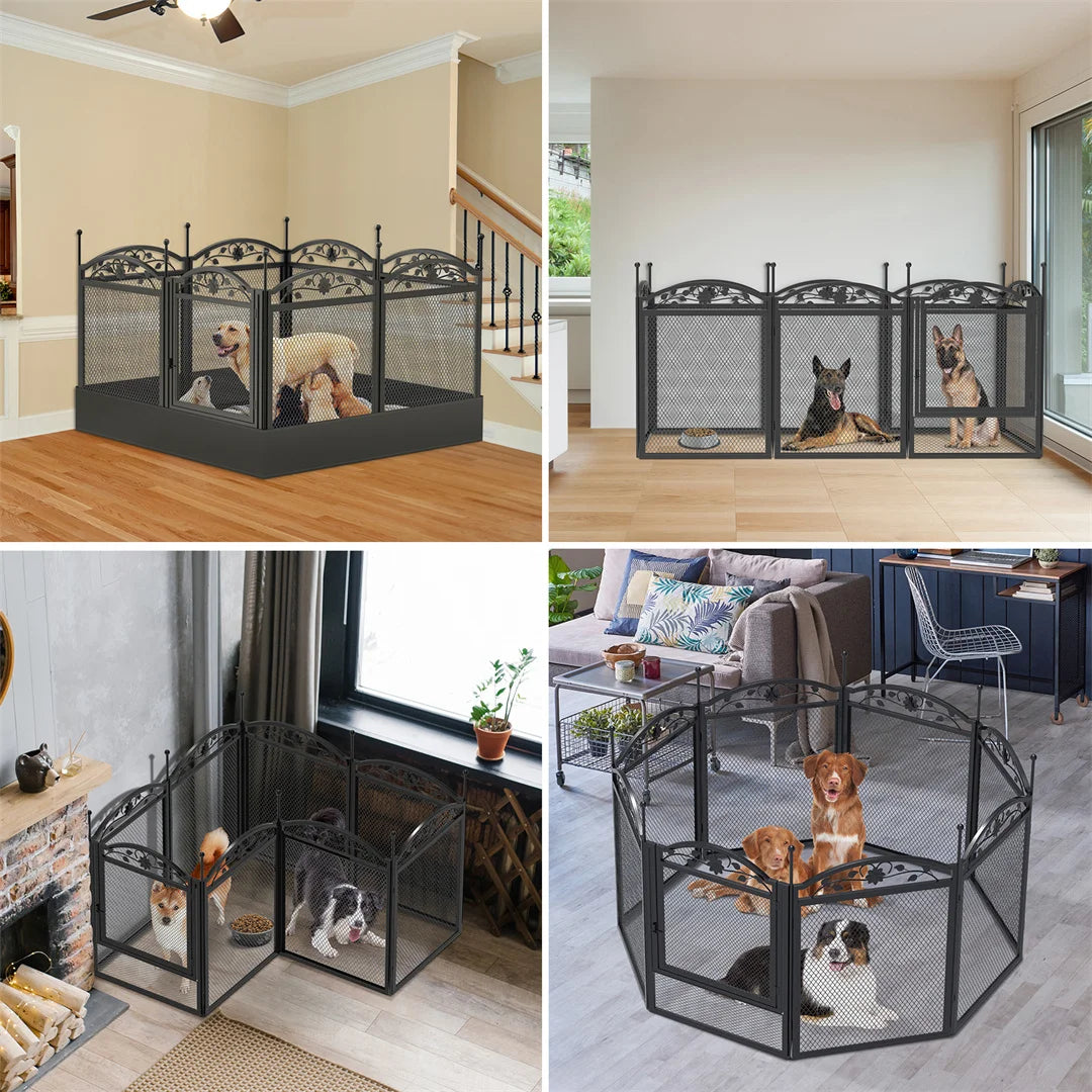 BINGOPAW Heavy Duty Dog Playpen Indoor Outdoor with Waterproof Pad