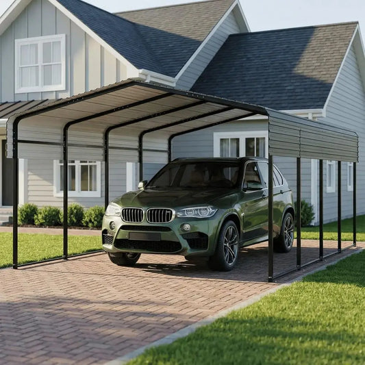 Heavy Duty Metal Carport Shelter In Galvanized Steel