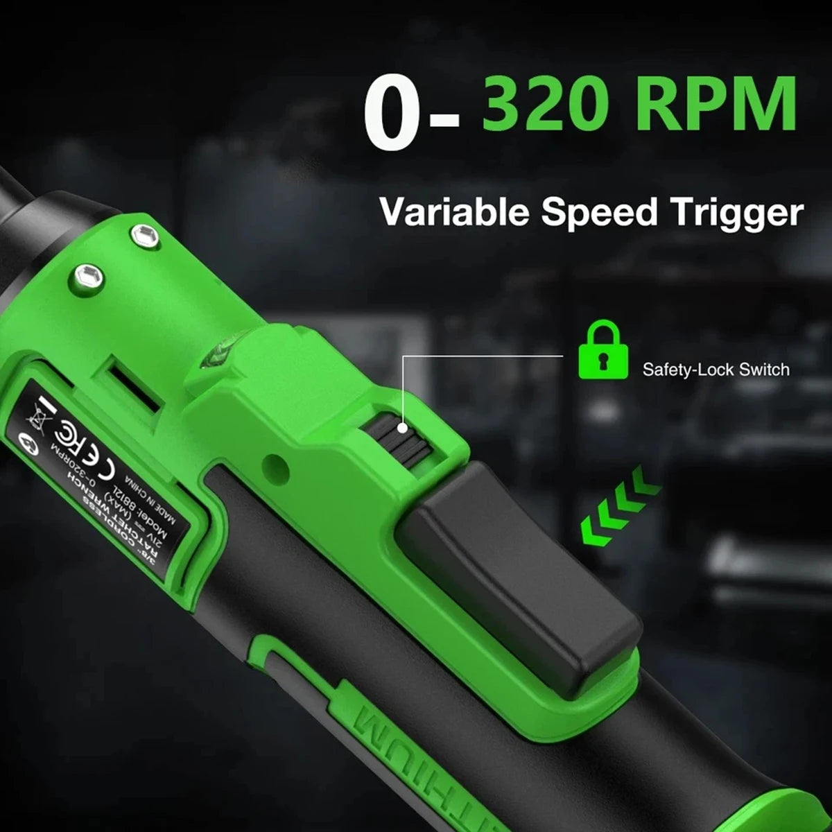 Extended Cordless Ratchet Wrench With Three Eighth Inch Driver For Cars