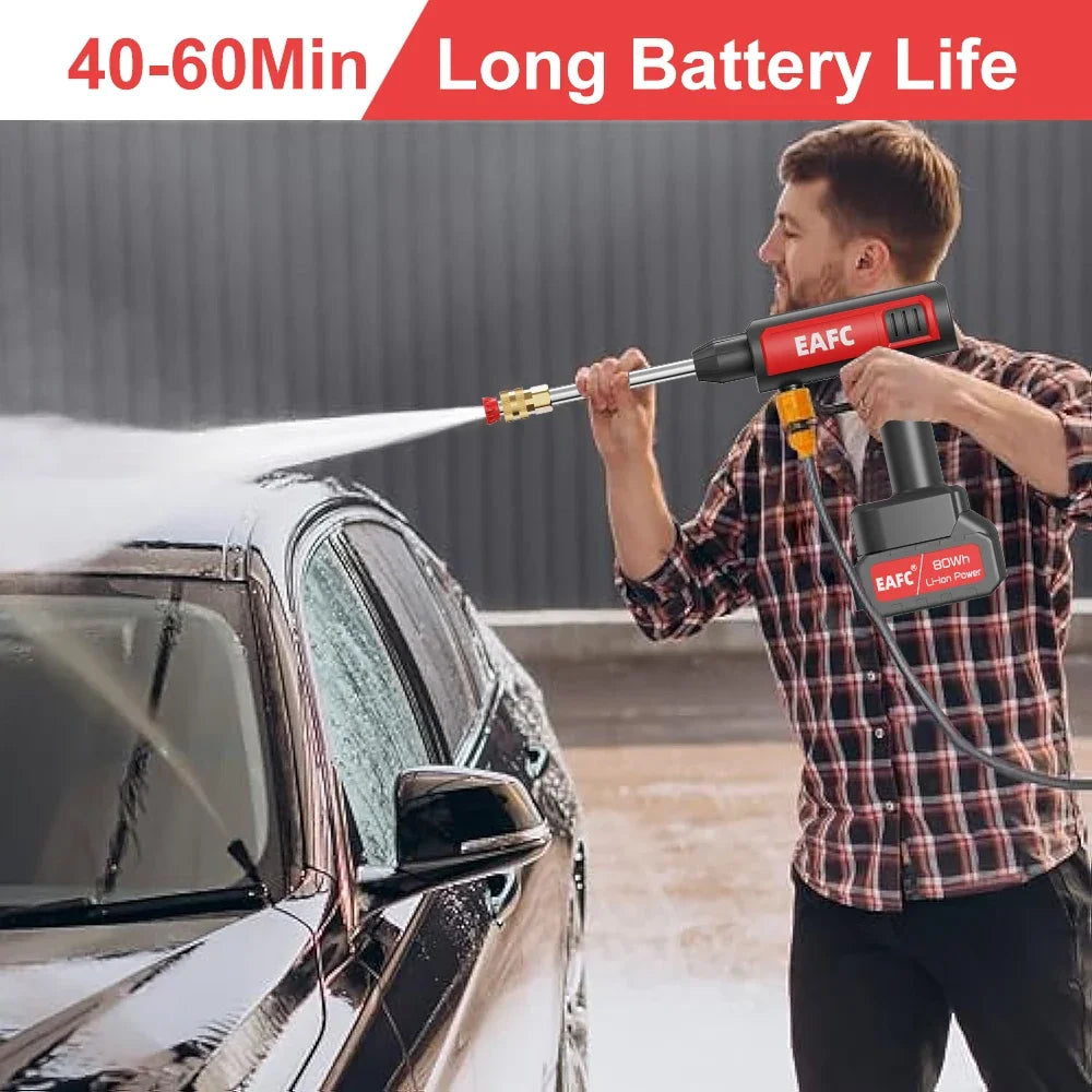 EAFC Cordless 60Bar Electric High Pressure Car Wash Gun Foam