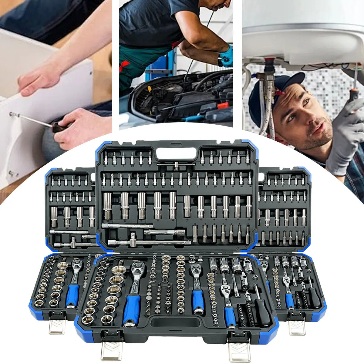 172 Pcs Multi Function Car Socket Ratchet Wrench Tool Kit