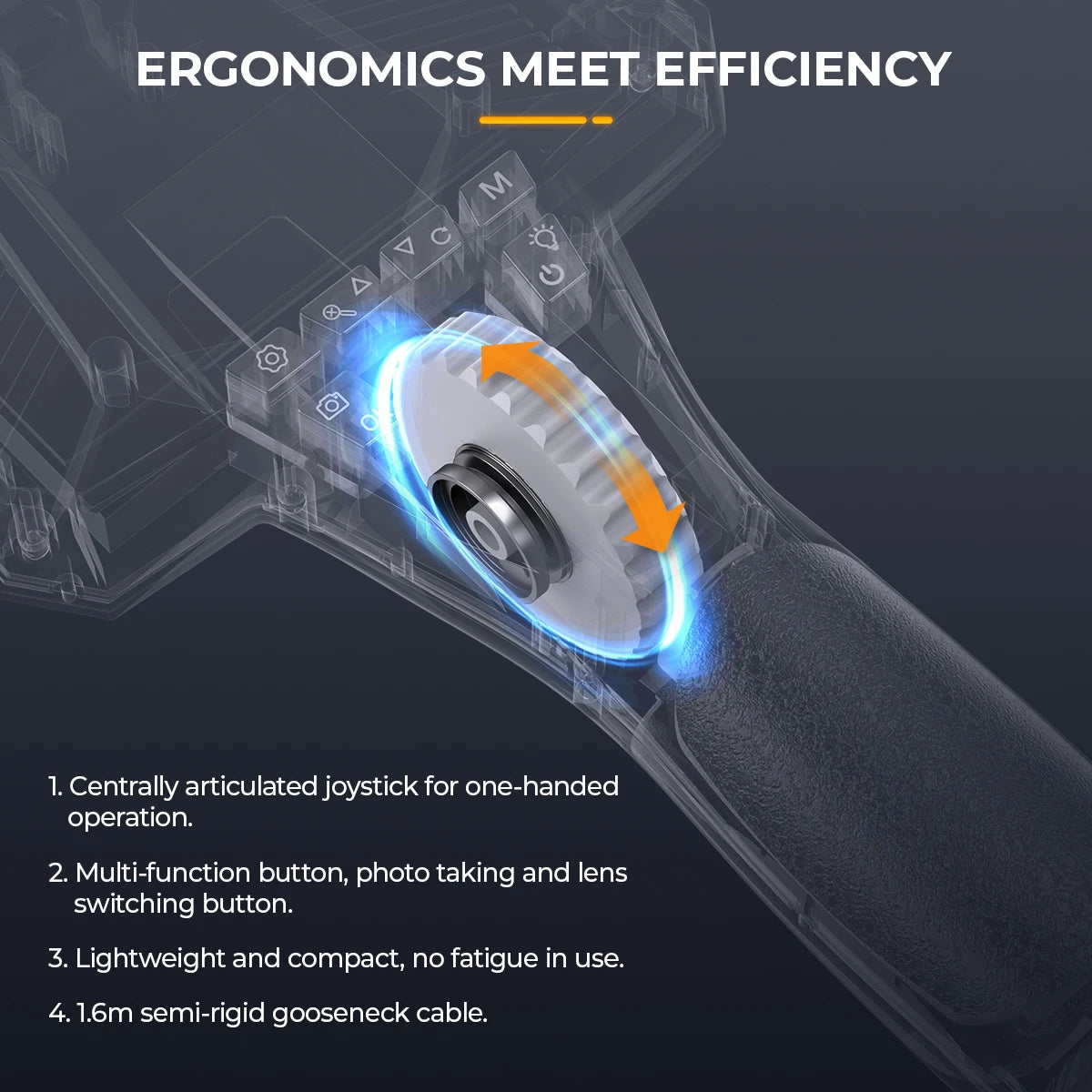 Ancel AN302 Two Way Articulating Borescope With LED Lights