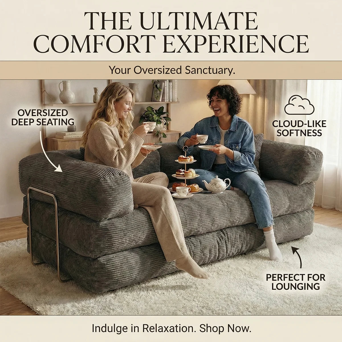 YQzyphyna Cozy Cloud Modular Sofa Bed For Living Room