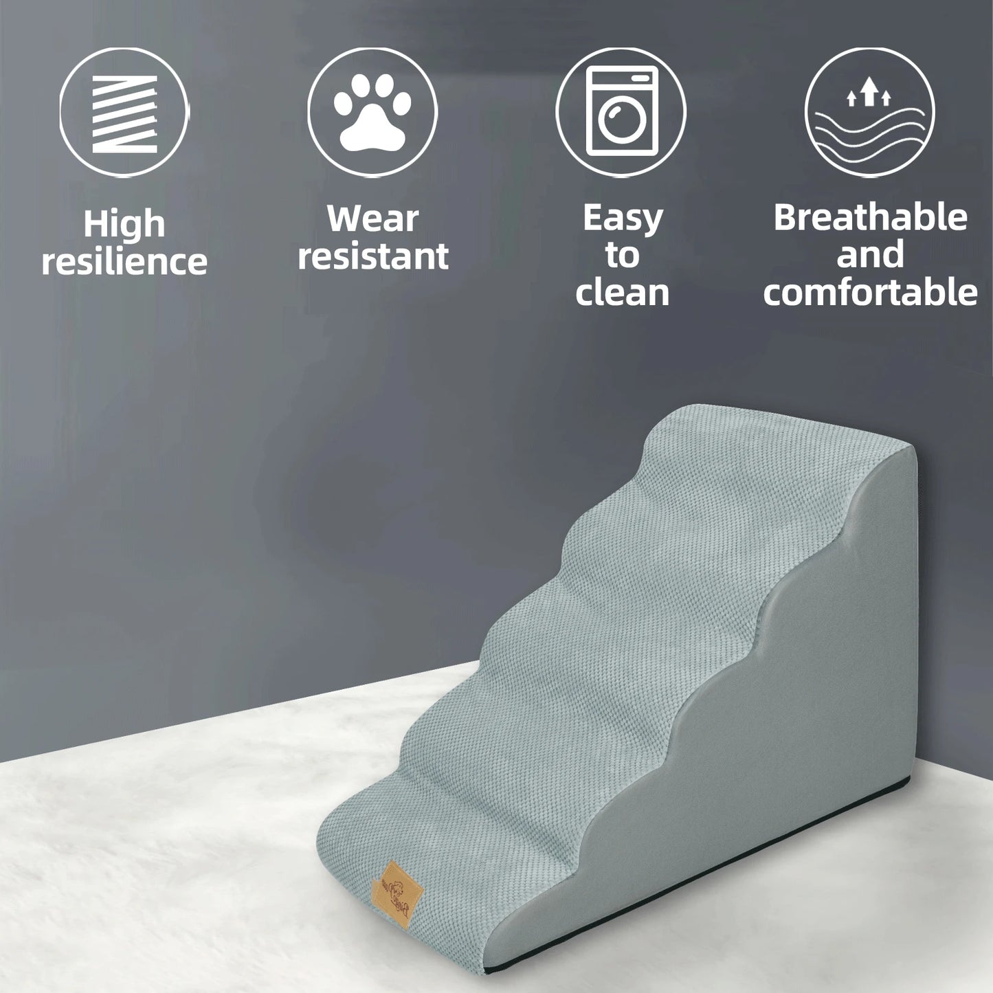 Pet Training Stairs With Removable Cover For Beds And Sofas
