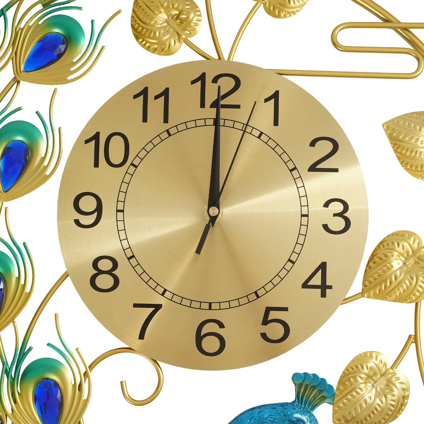 Peacock Metal Wall Clock Silent Quartz Wall Mounted Art Clock