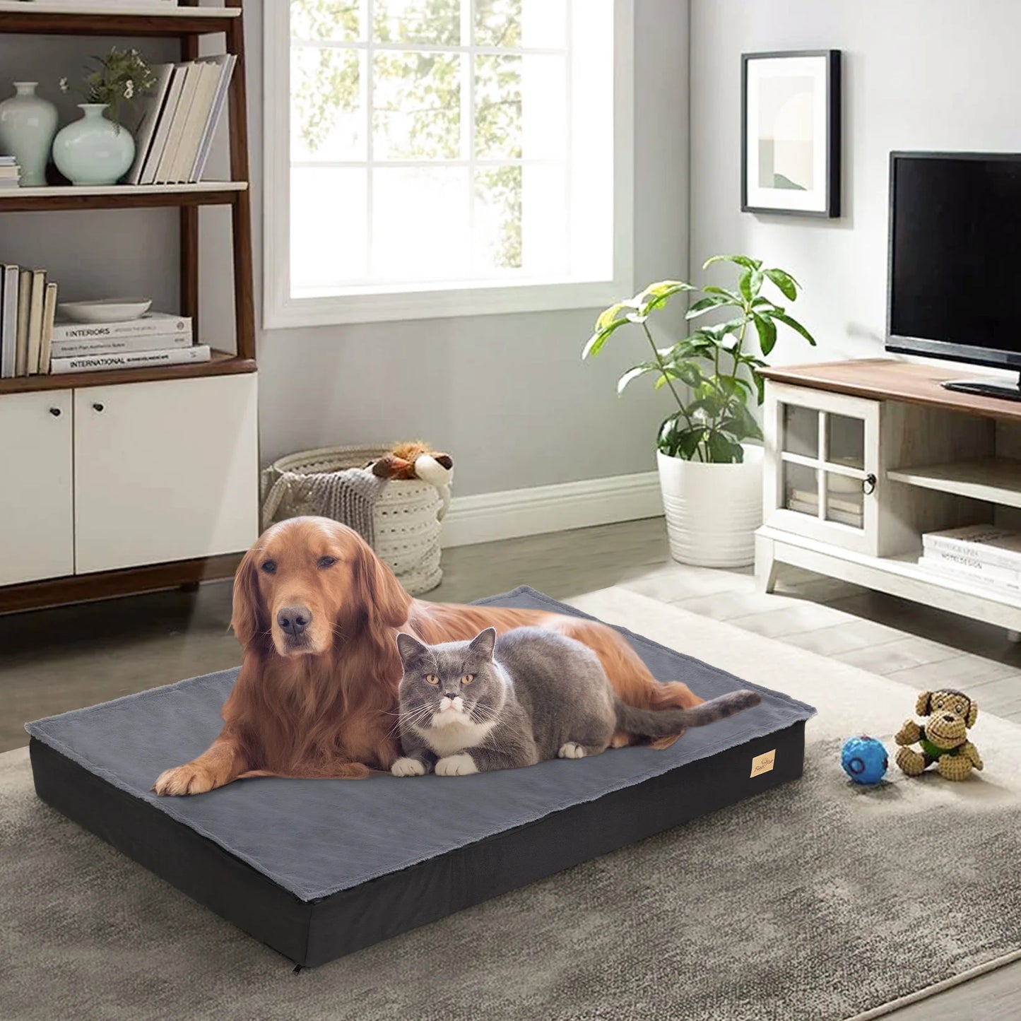 Dog Bed Orthopedic Memory Foam Base With Washable Cover
