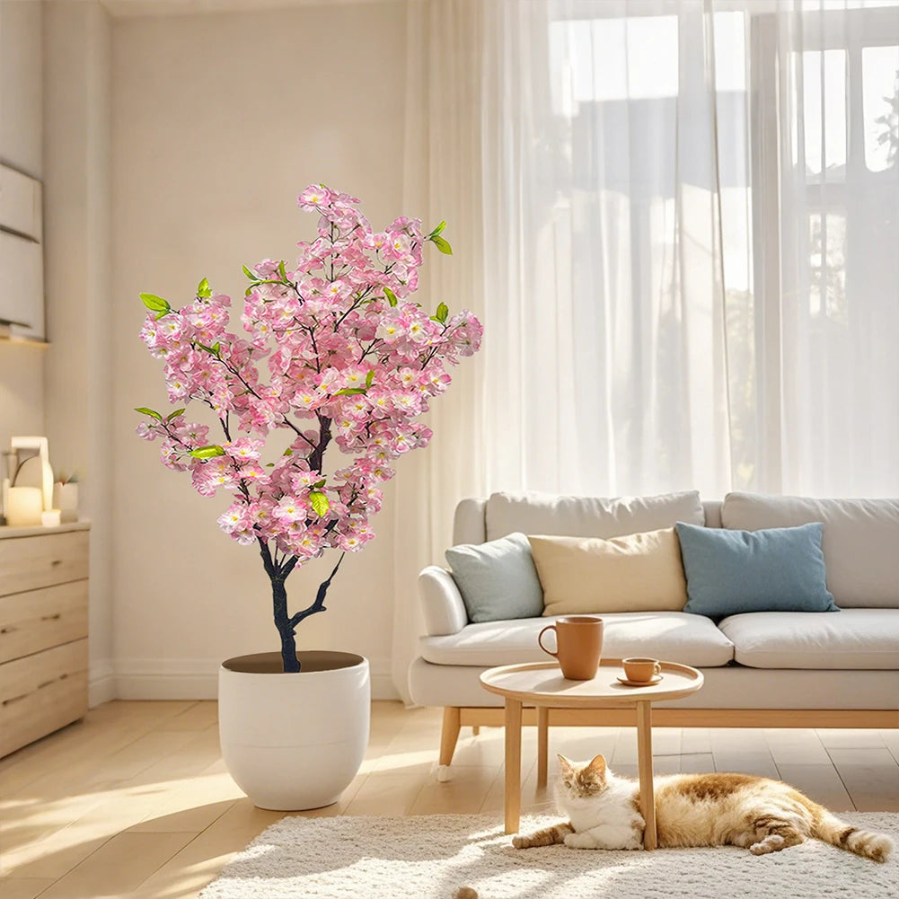 HiMISS Artificial Cherry Blossom Tree Potted Home Decor