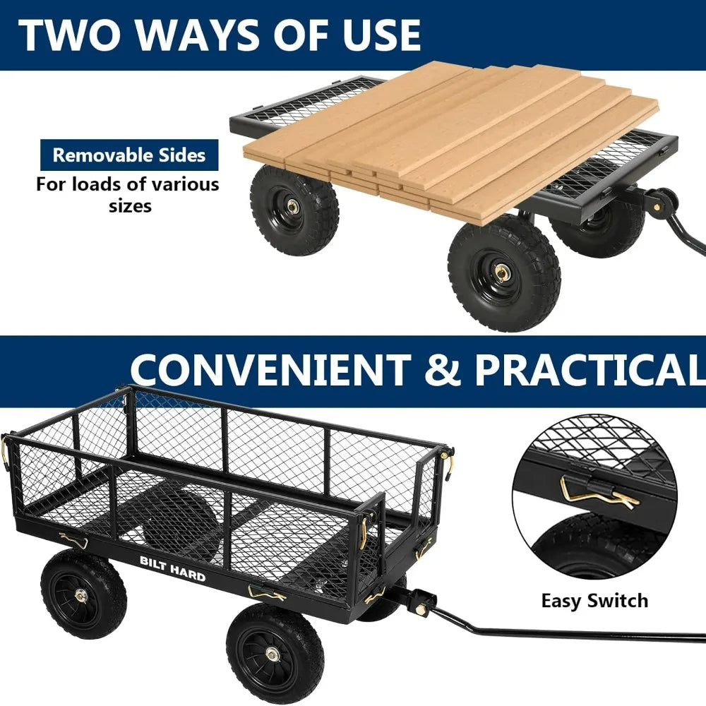 Bilt Hard 400 Lb Flat Free Tire Steel Garden CartPro