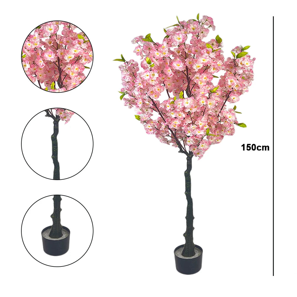 HiMISS Artificial Cherry Blossom Tree Potted Home Decor